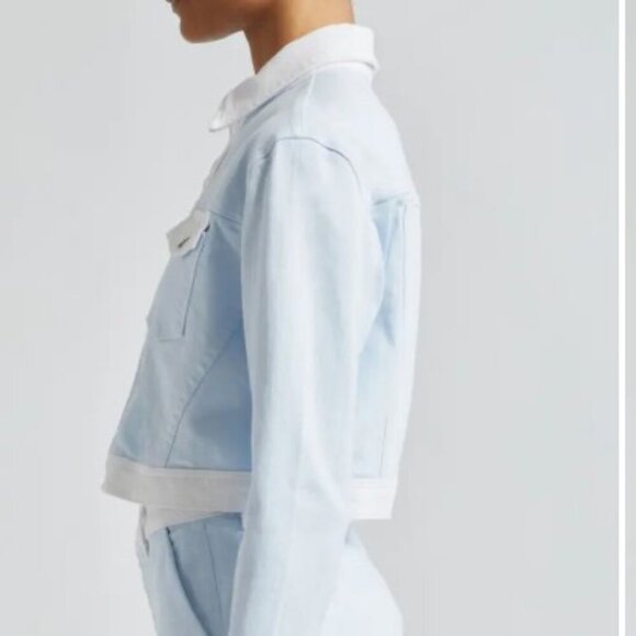 L’Agence Koda Contrast Cropped Denim Jacket NEW Size S - Picture 3 of 7